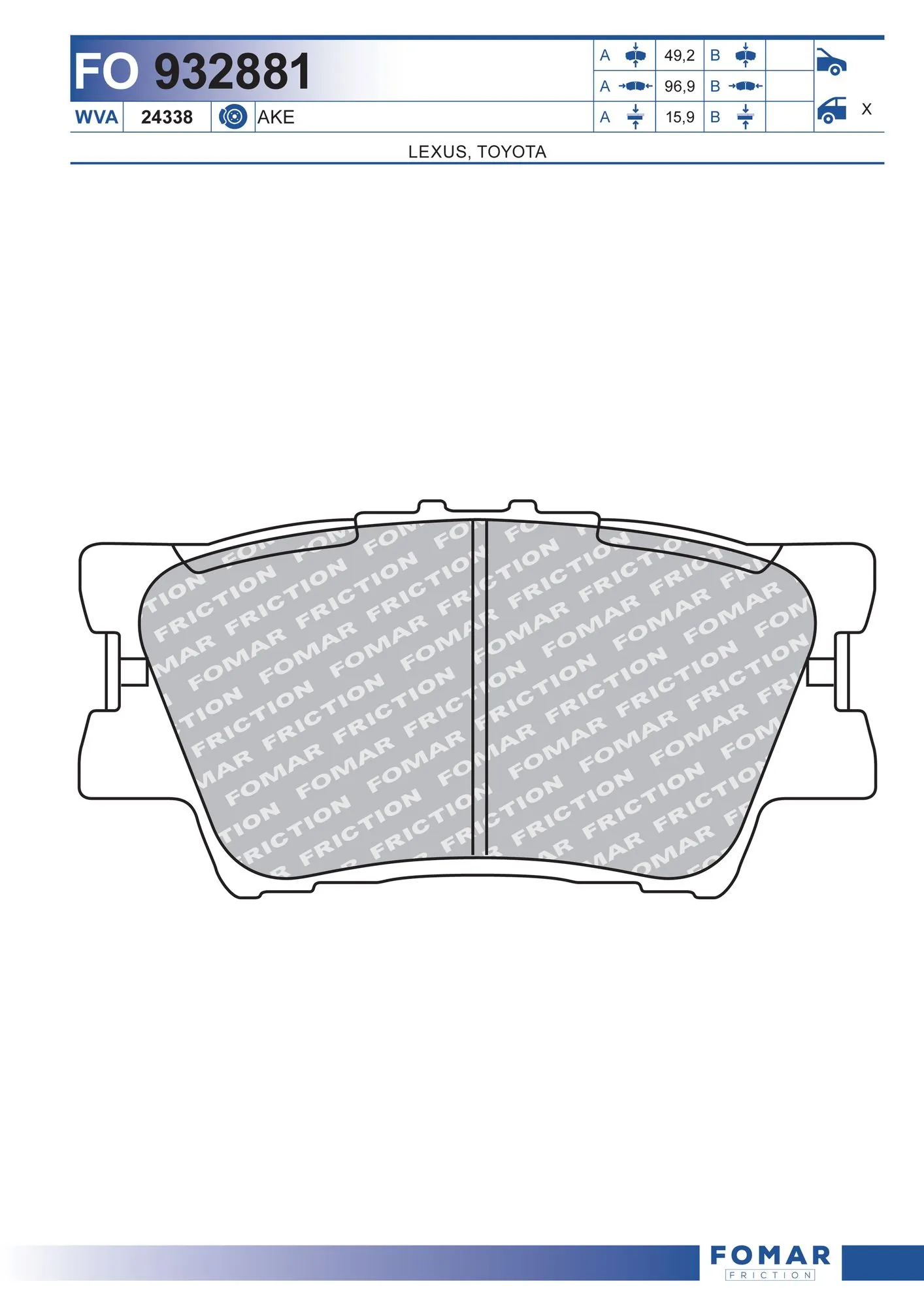 Brake Pad Set, disc brake